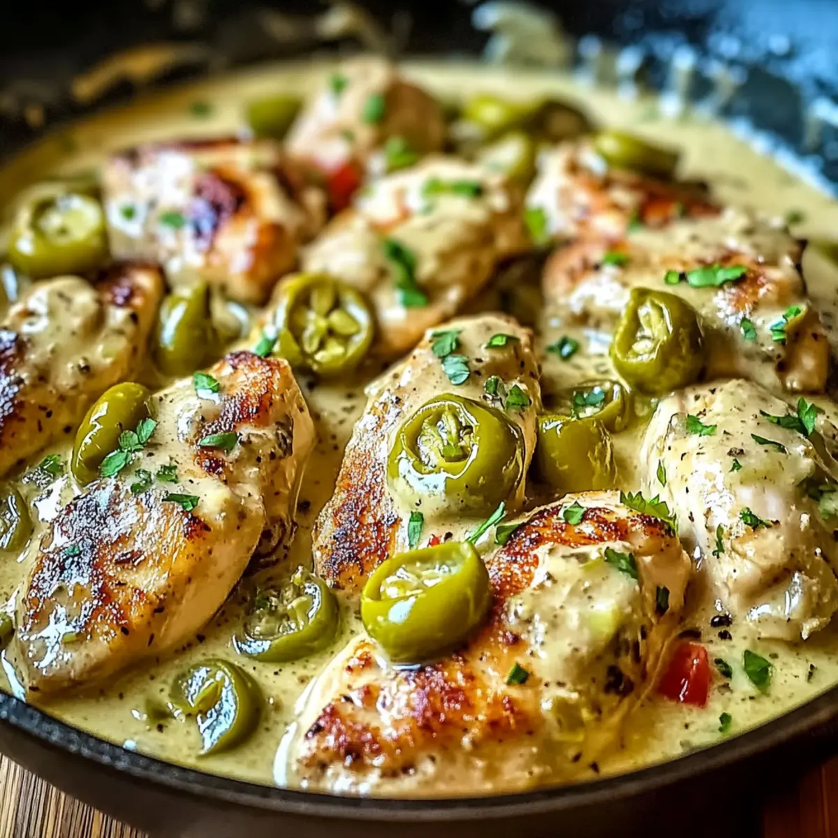 Creamy Pepperoncini Chicken Skillet for Quick Comfort Delight