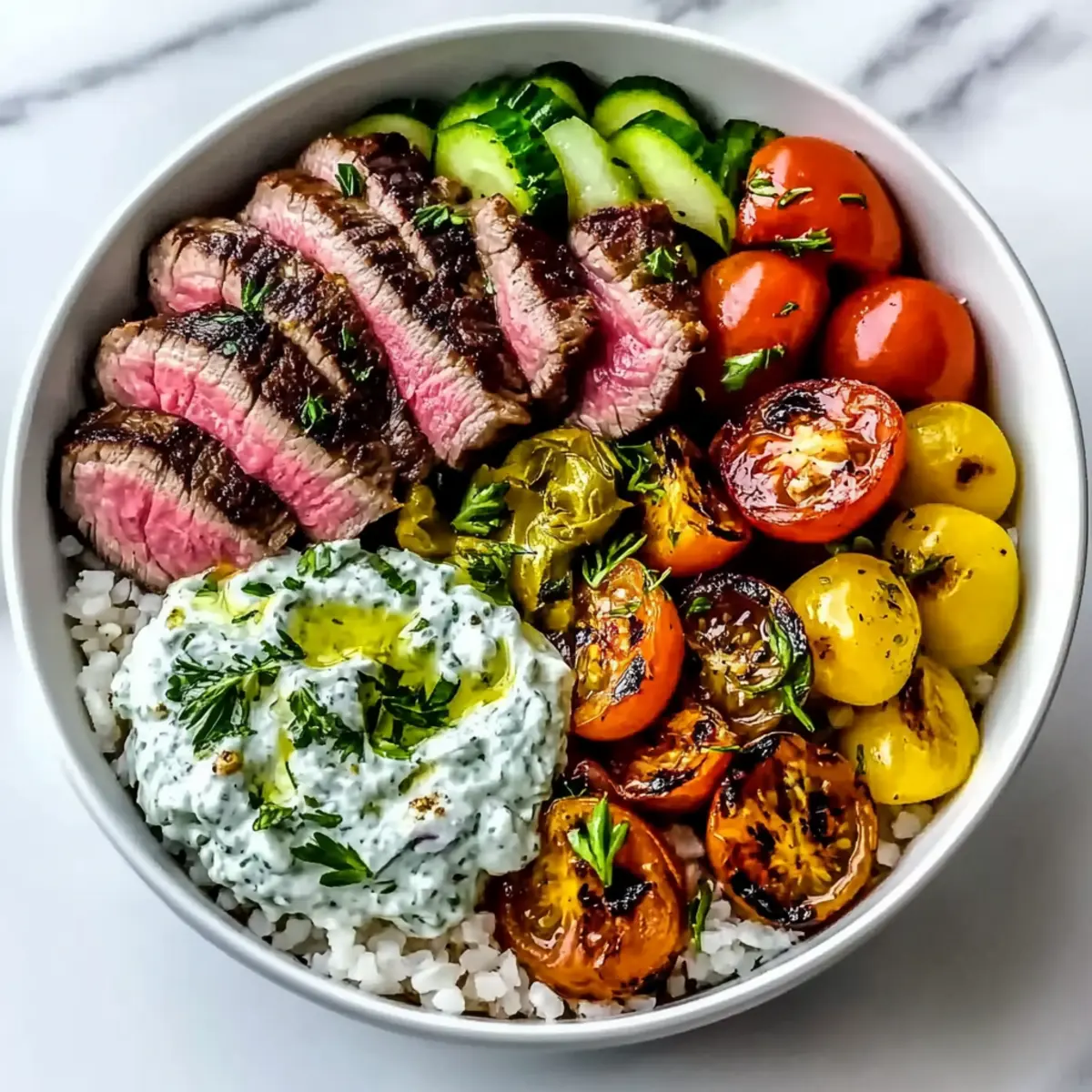 Savory Mediterranean Steak Bowl to Spice Up Your Meals