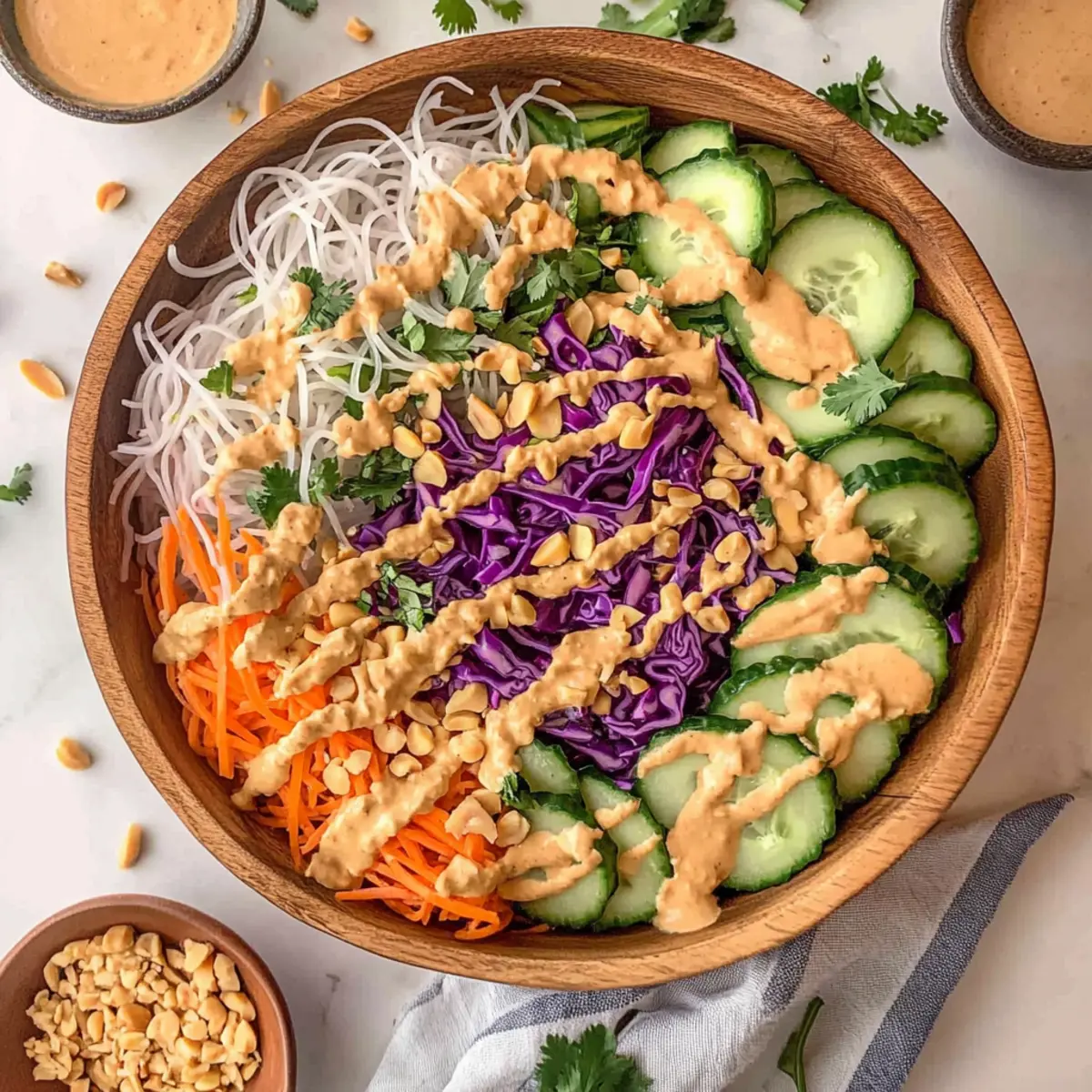 Vibrant Spring Roll Salad with Peanut Sauce You’ll Crave