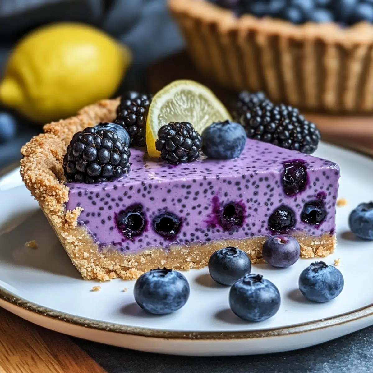 No-Bake Blueberry Chia Seed Pie for a Guilt-Free Delight