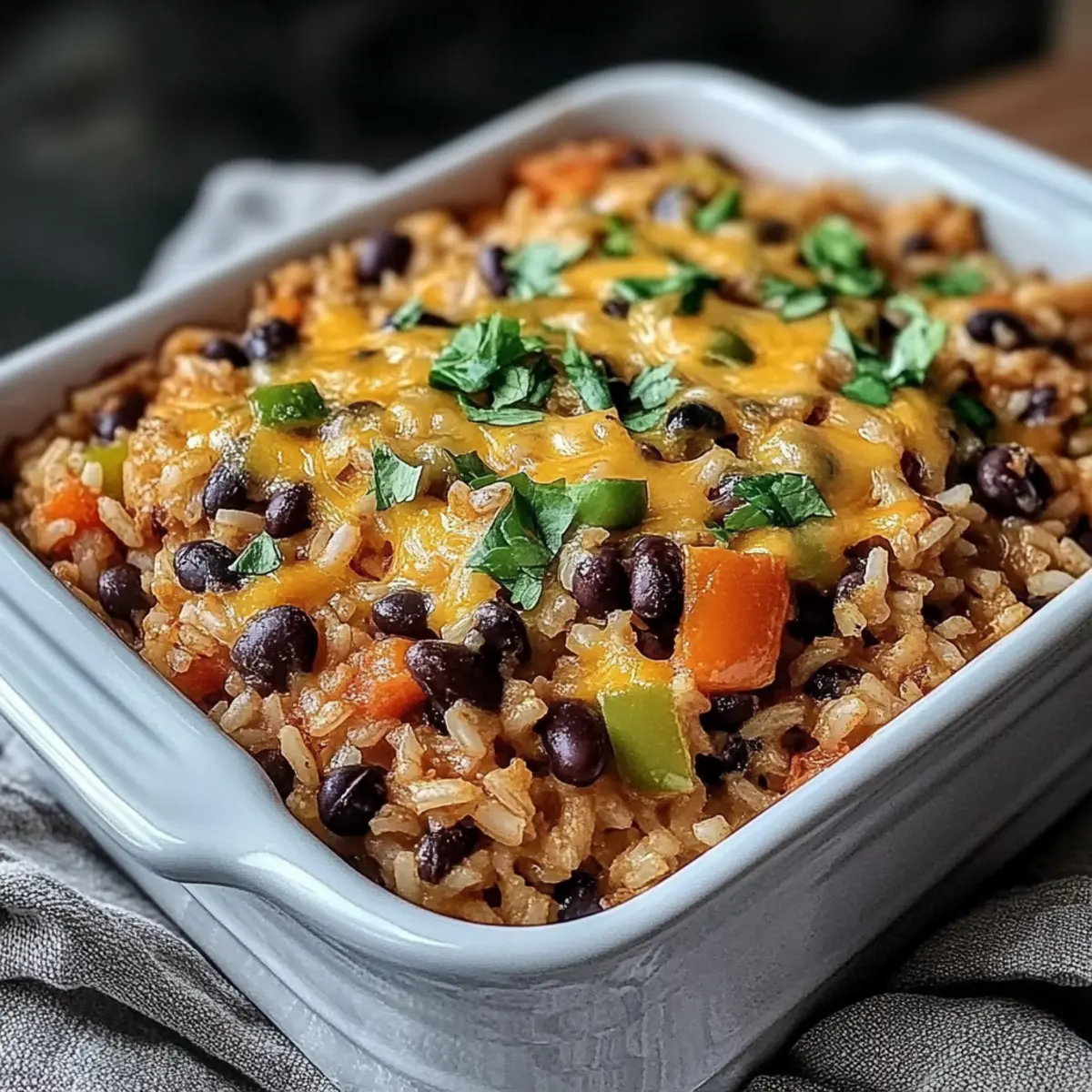 Comforting Brown Rice and Black Bean Casserole Delight