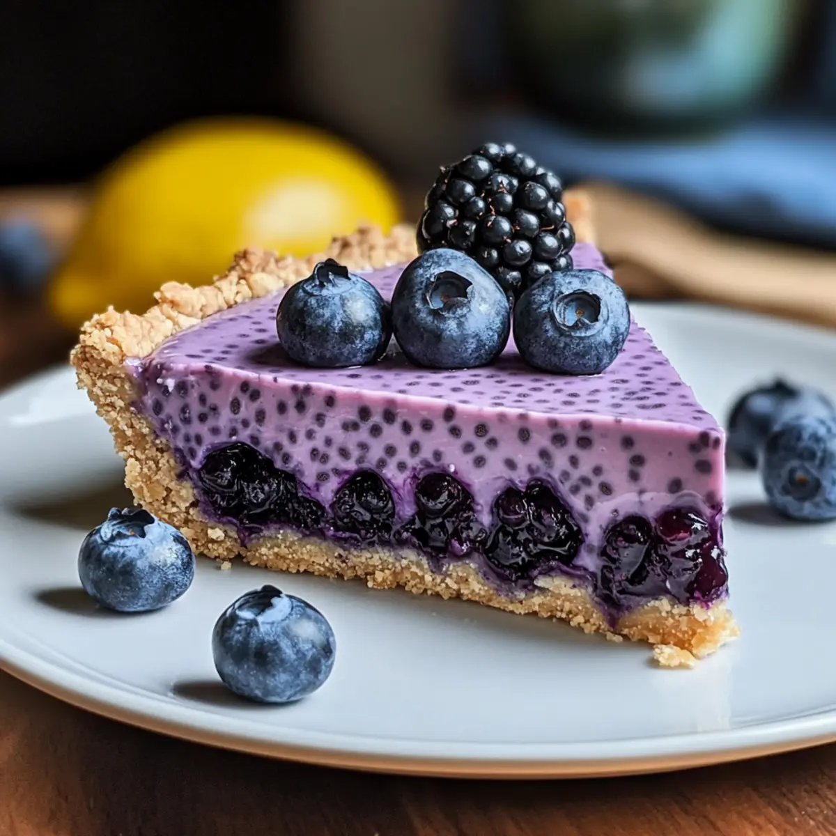No-Bake Blueberry Chia Seed Pie: Refreshing & Guilt-Free Delight