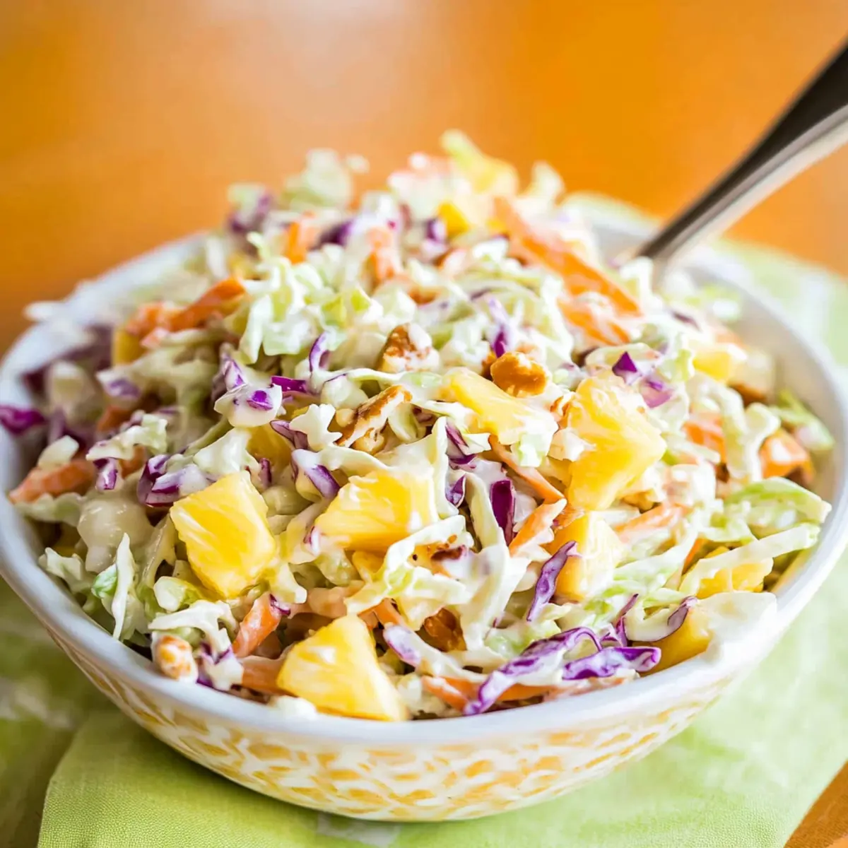 Tropical Hawaiian Coleslaw with Greek Yogurt Twist