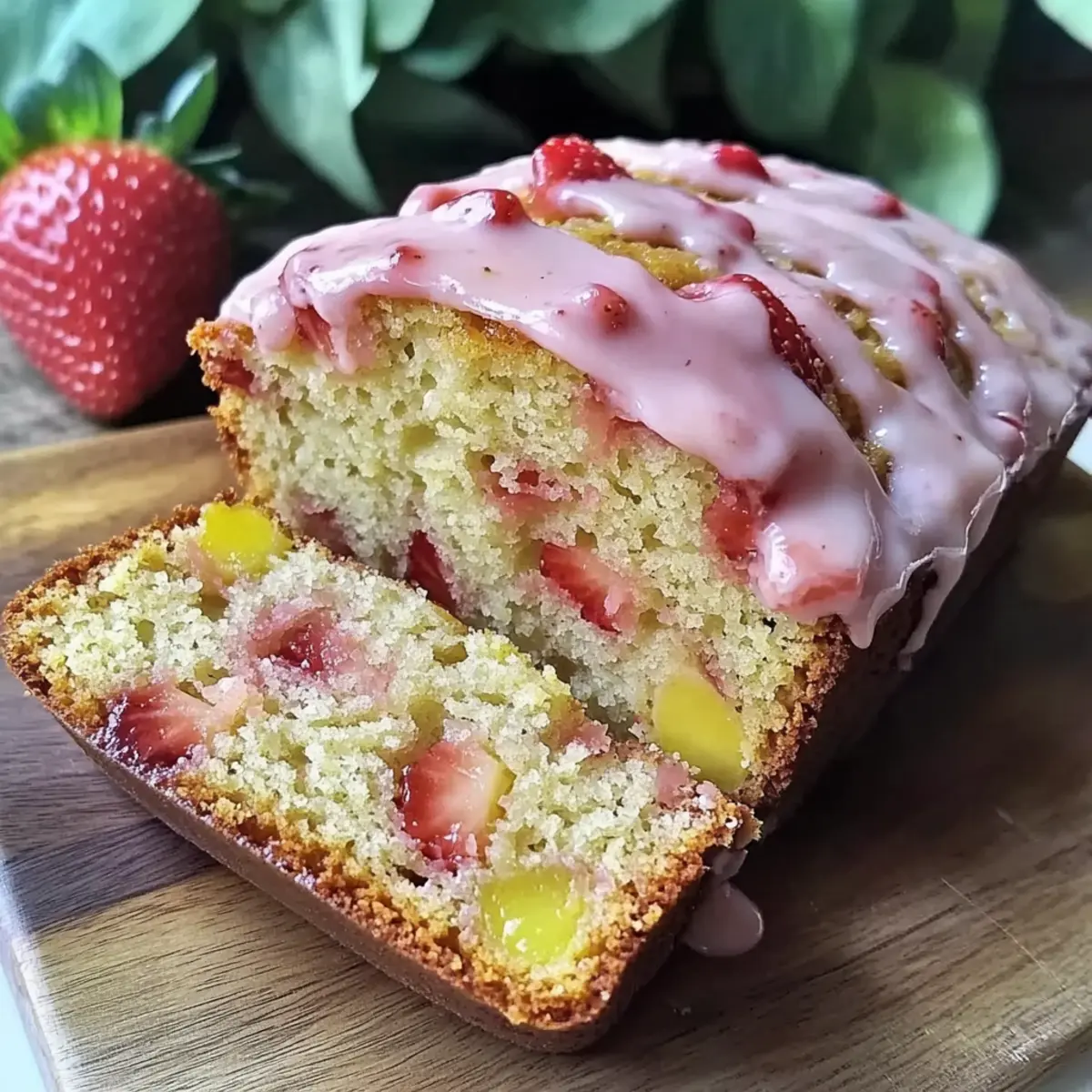 Moist Strawberry Banana Bread with Creamy Icing Bliss