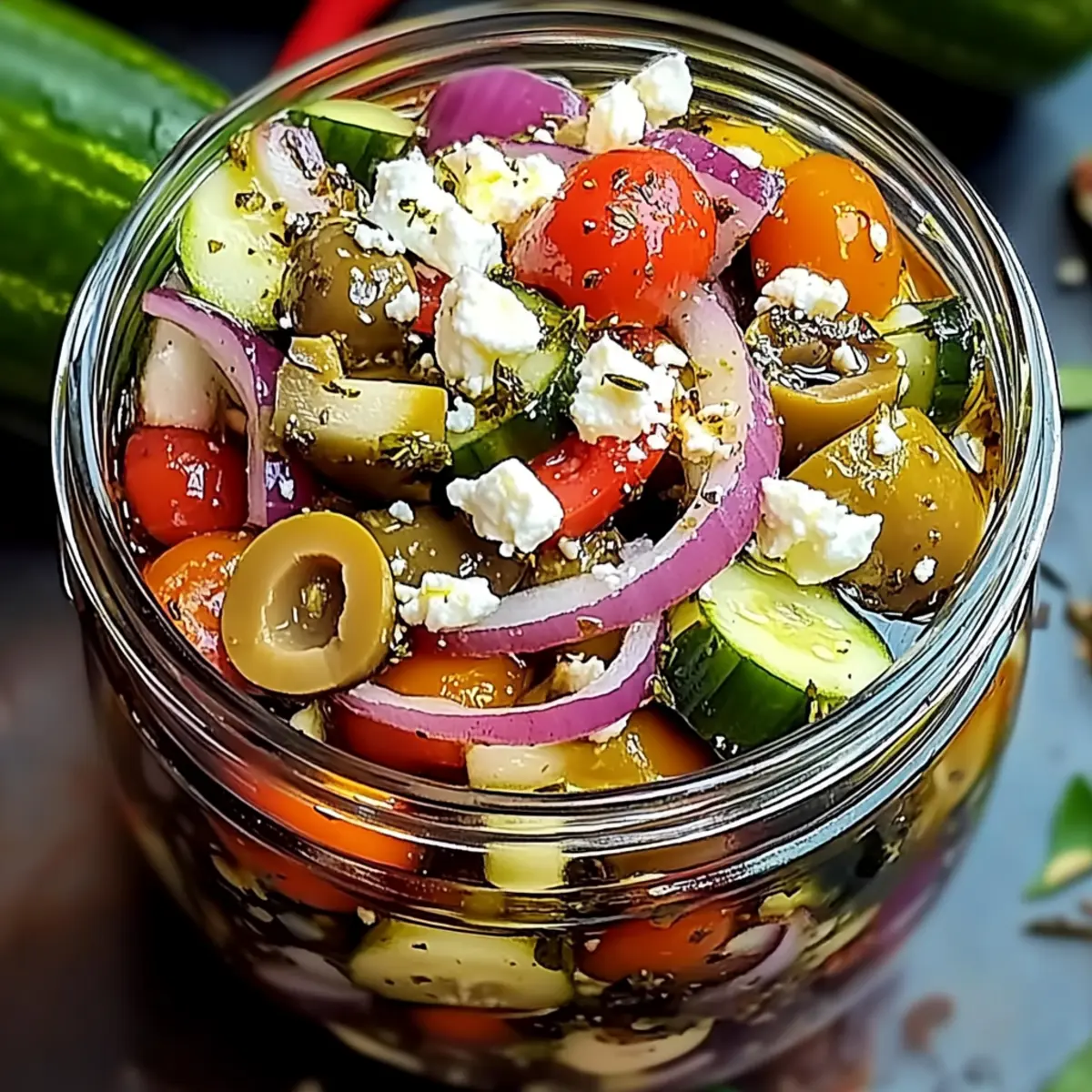 Zesty Mediterranean Pickled Veggies with Feta for Easy Meals