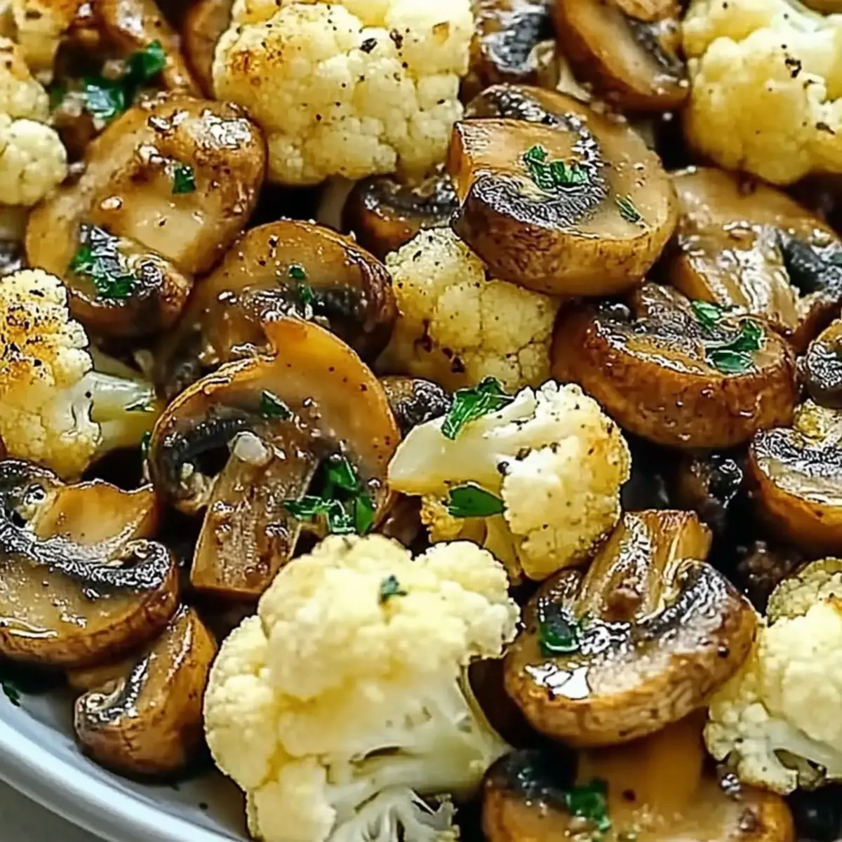 Flavor-Packed Garlic Mushrooms Cauliflower Skillet for Quick Joy
