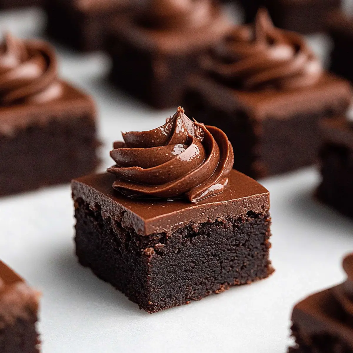 Fudgy Brownie Bites with Whipped Chocolate Ganache Delight