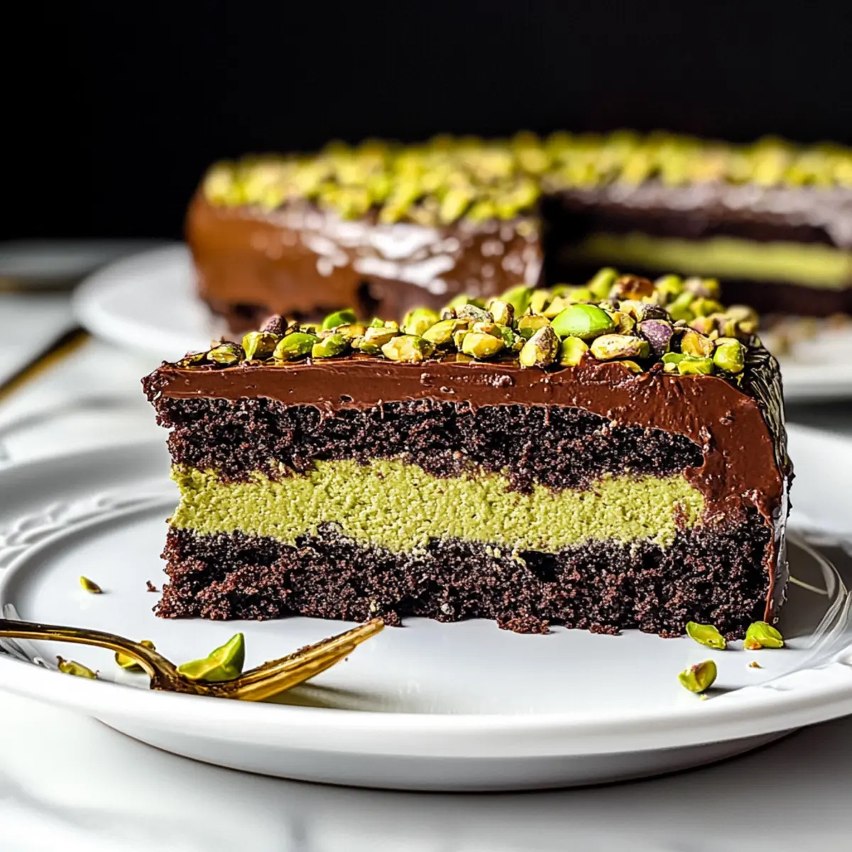 Indulge in Moist Dubai Chocolate Cake with Pistachio Surprise