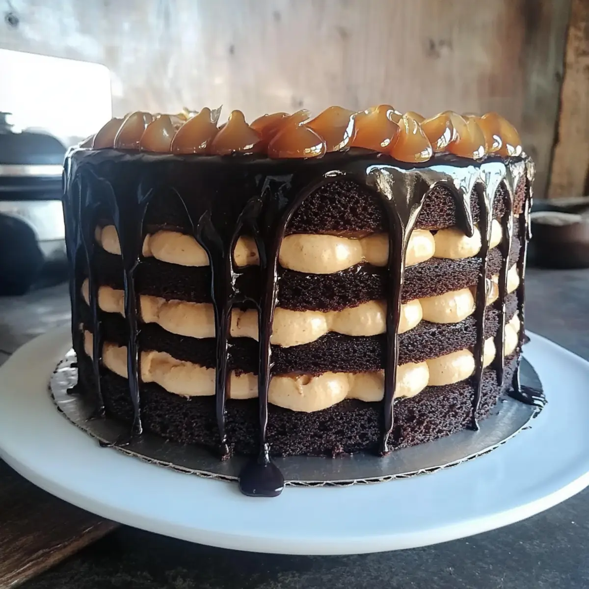 Decadent Chocolate Fudge Cake with Heavenly Salted Caramel