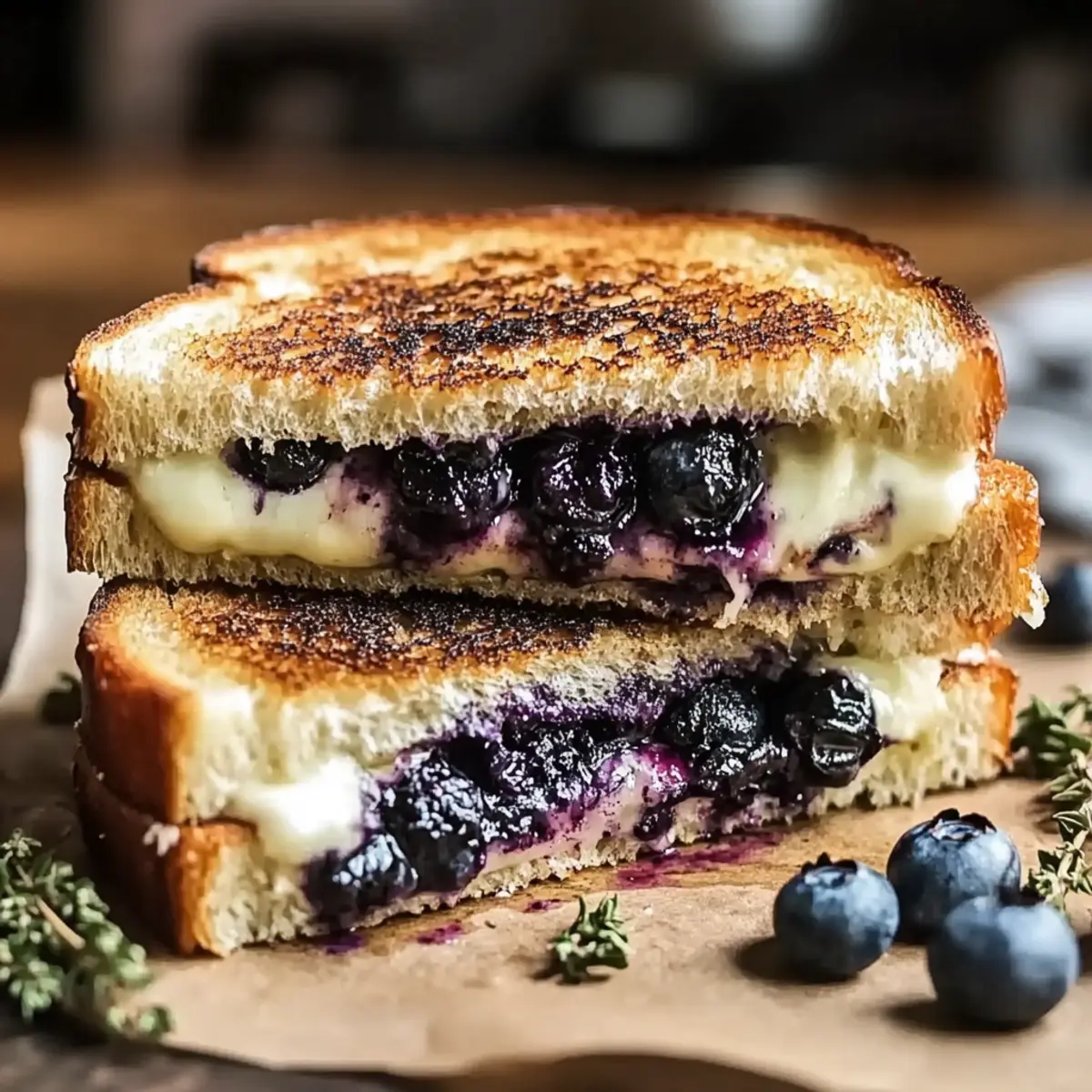 Gourmet Blueberry Grilled Cheese: A Sweet Savory Delight