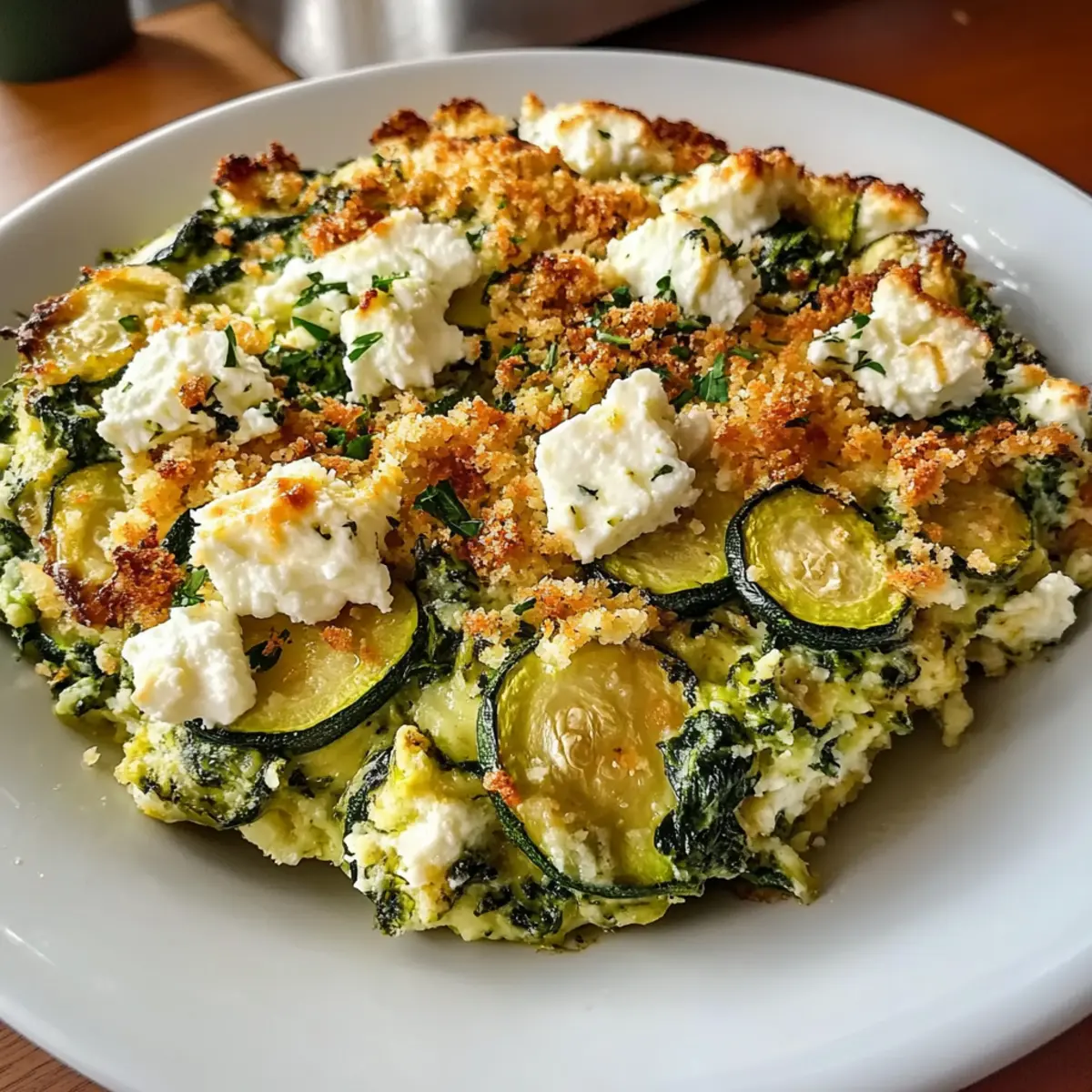 Delicious Baked Zucchini Spinach and Feta Casserole Recipe
