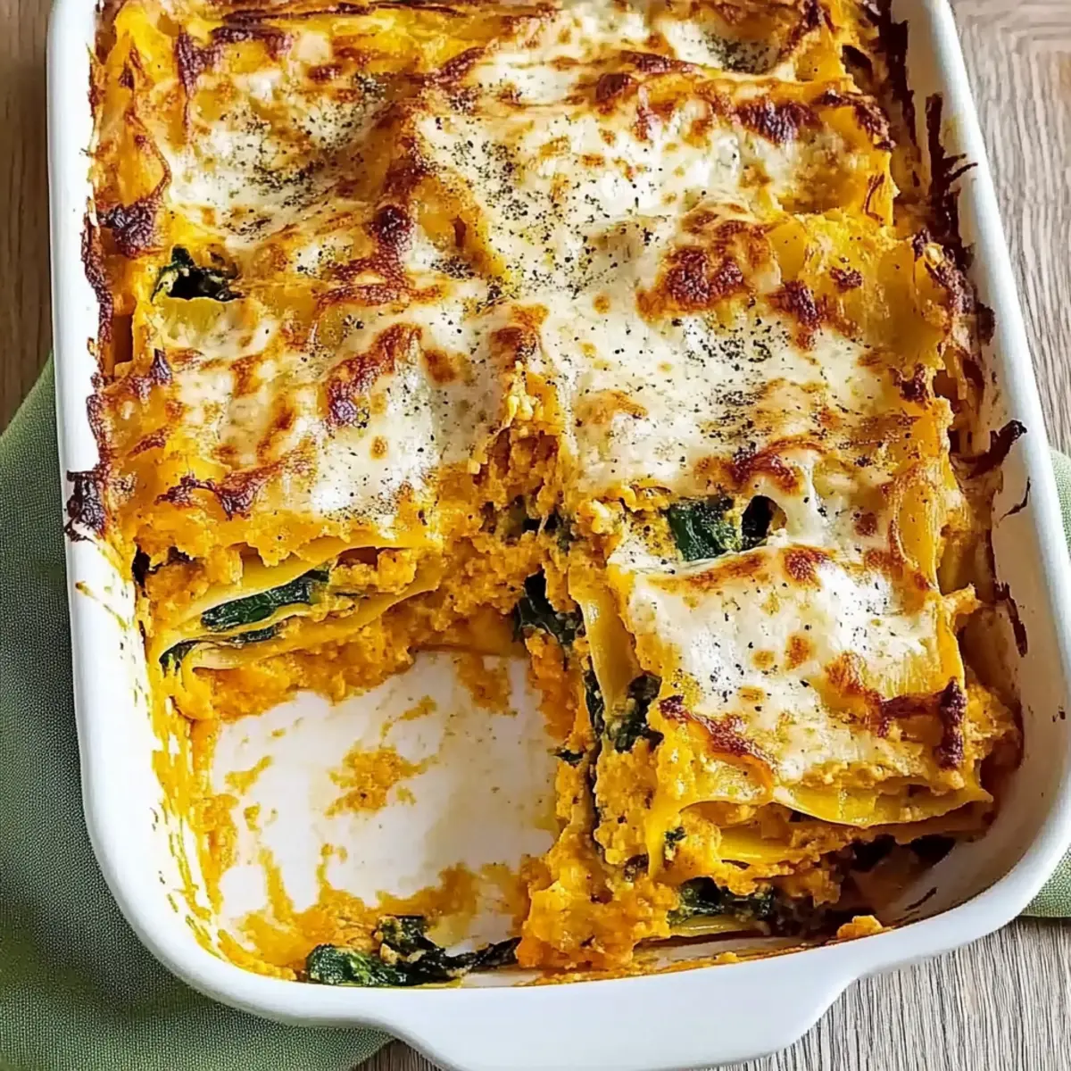 Creamy Italian Butternut Squash and Spinach Lasagna Delight