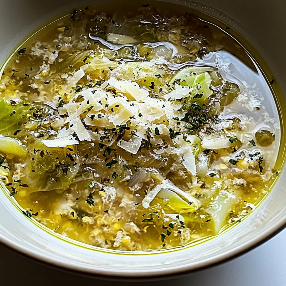 Herby Cabbage in Parmesan Broth for Cozy Comfort Nights