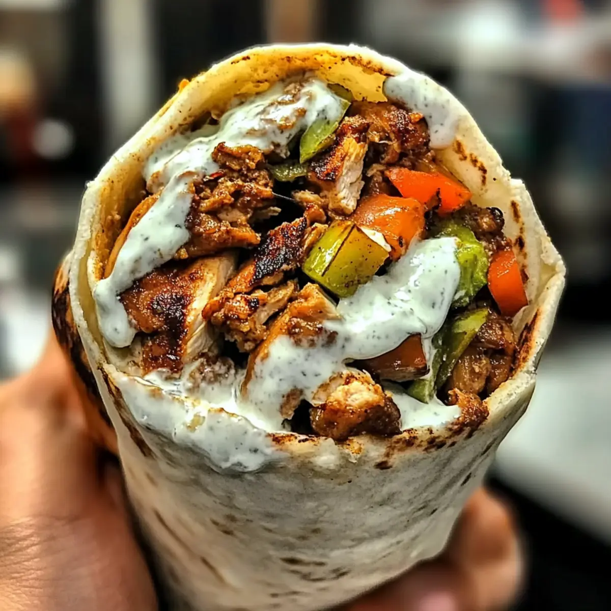 Savory Chicken Shawarma with Creamy Garlic Sauce Delight