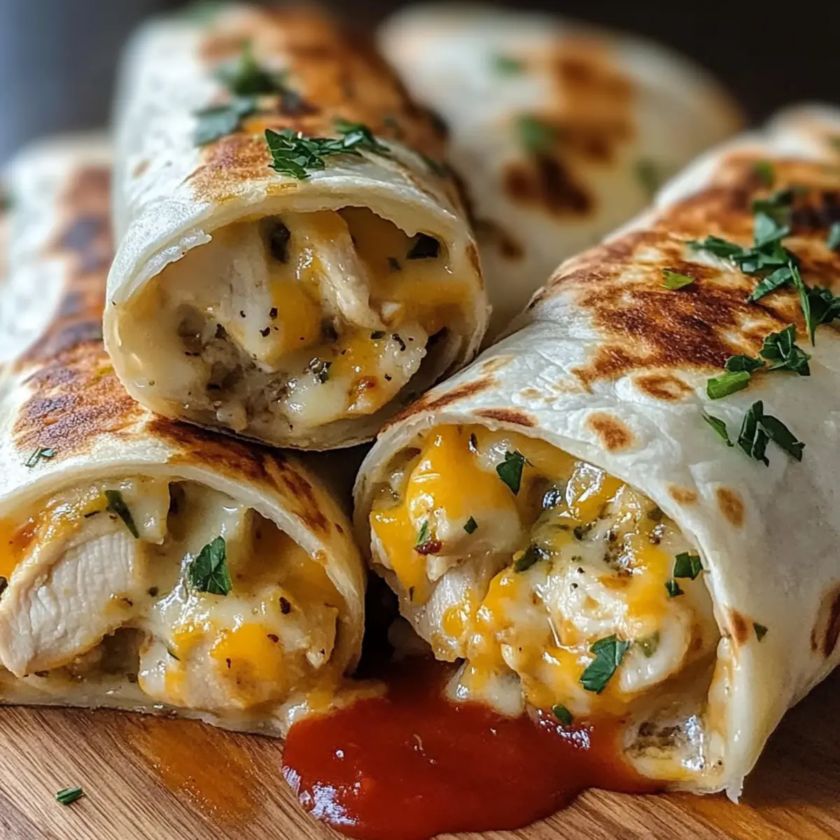 Ooey-Gooey Cheesy Garlic Chicken Wraps for Cozy Nights