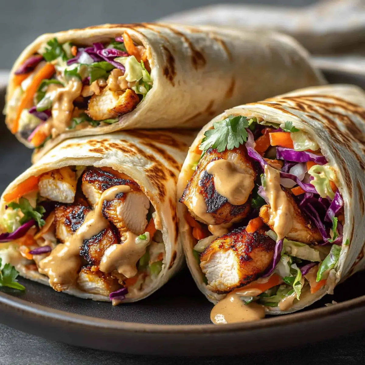 Irresistible Thai Chicken Wraps with Crunchy Veggie Slaw
