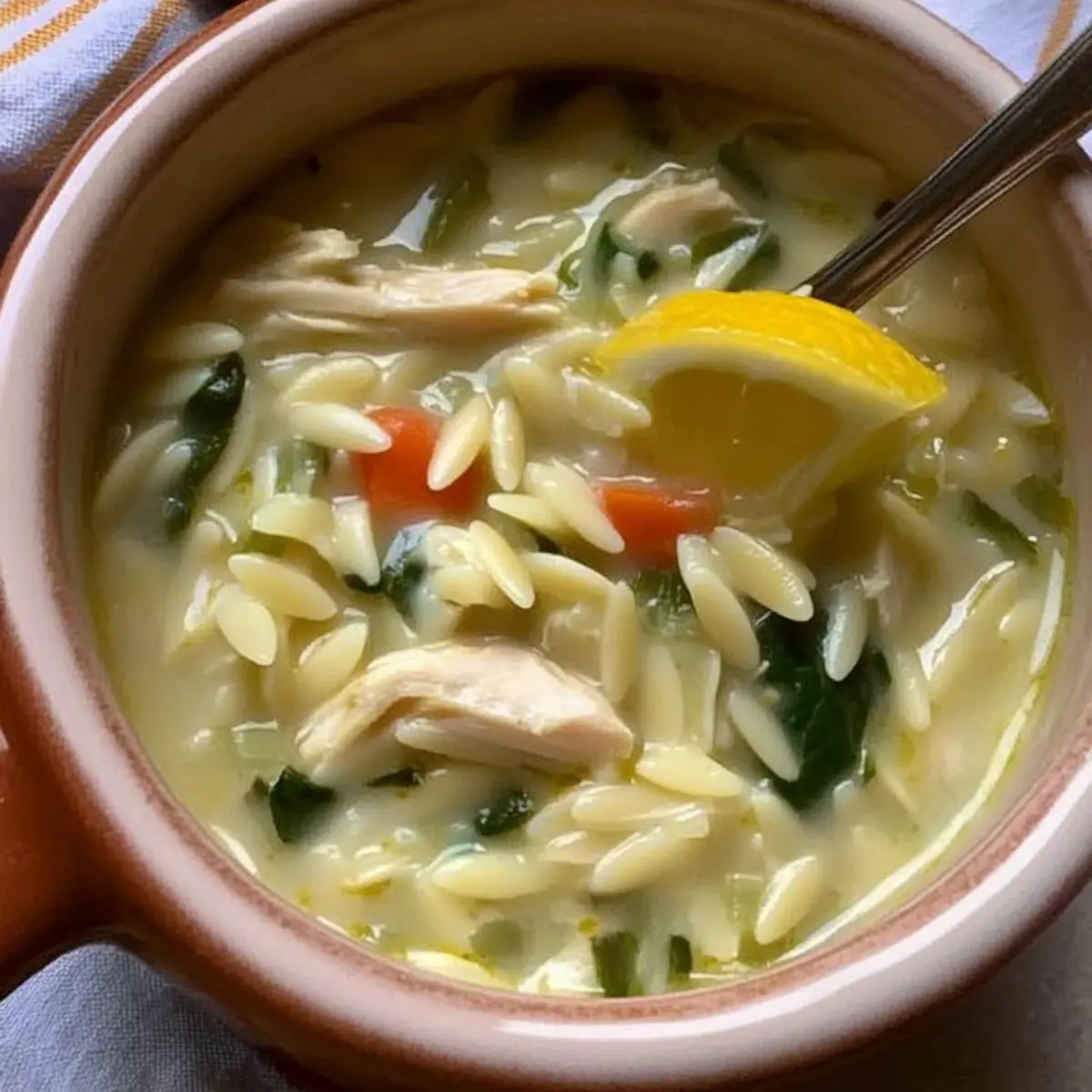 Creamy Spring Lemon Chicken Orzo Soup for Cozy Nights