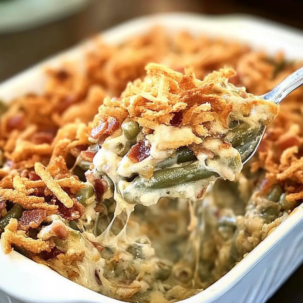 Irresistible Green Bean Casserole with Bacon Delight