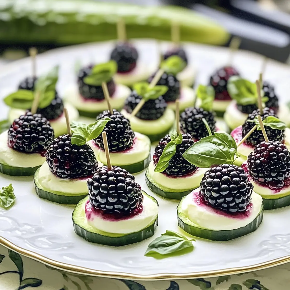 Brighten Your Party with Blackberry-Cucumber Caprese Bites