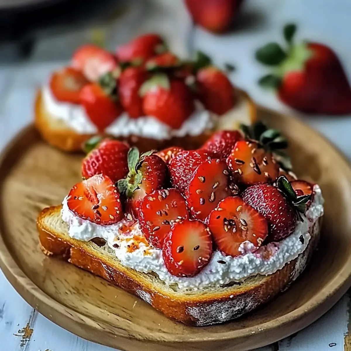 Irresistible Roasted Strawberry Whipped Ricotta Toast Recipe