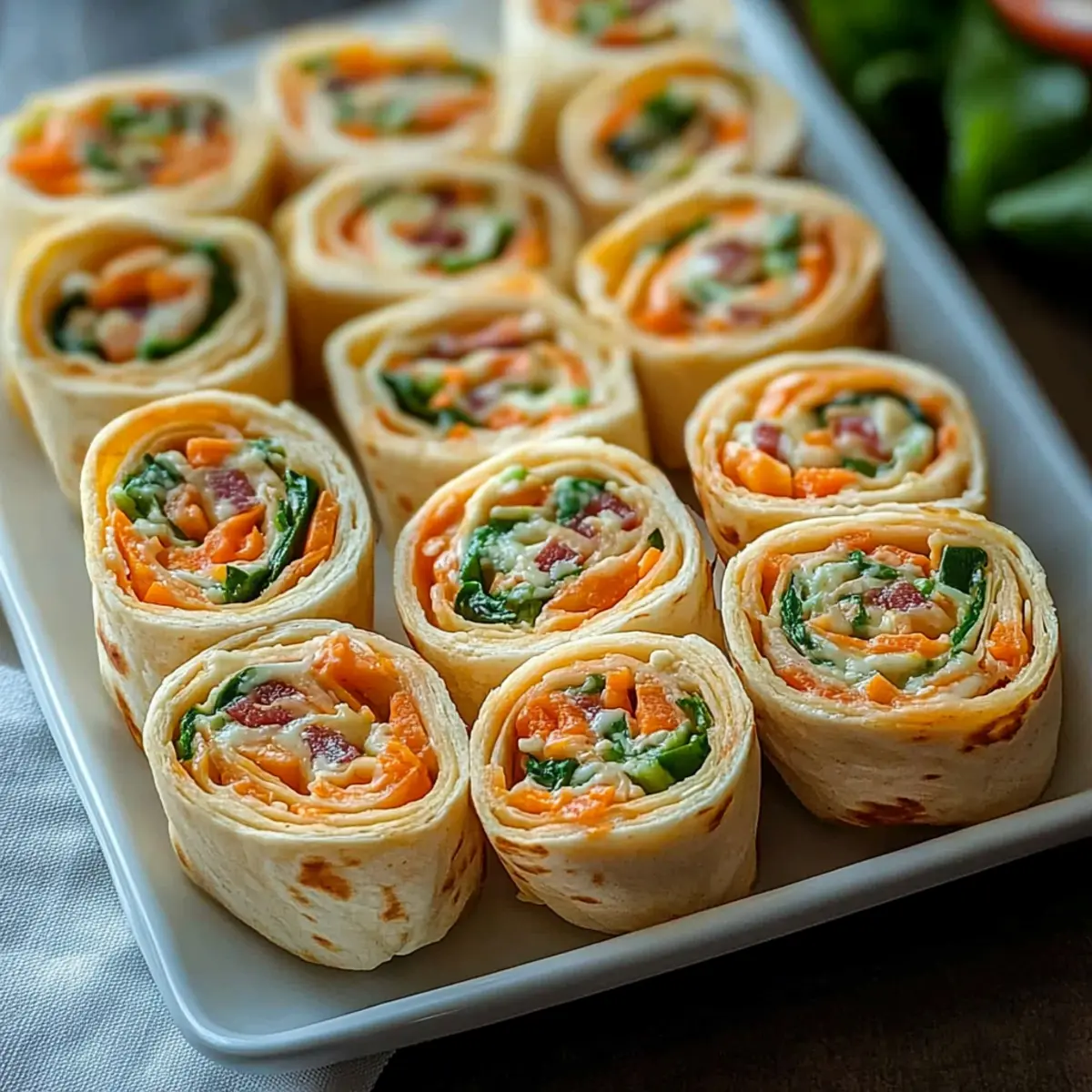 Delicious Vegetable Tortilla Roll Ups for Easy No-Bake Snacking