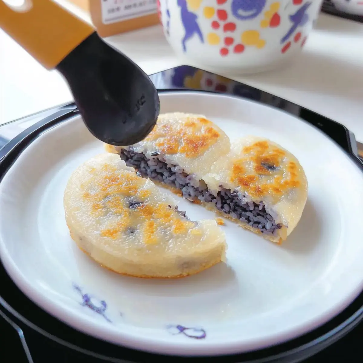 Glutinous Rice Cakes with Sweet Black Sesame Filling Bliss