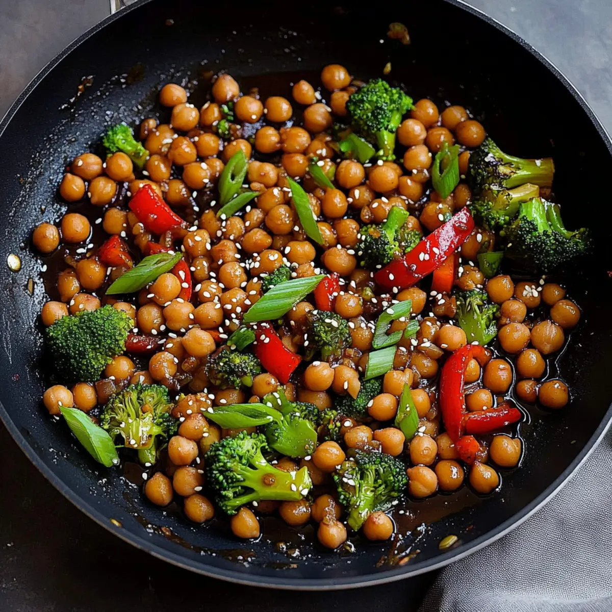 Mongolian Chickpeas: Quick, Sweet, and Spicy Vegan Delight