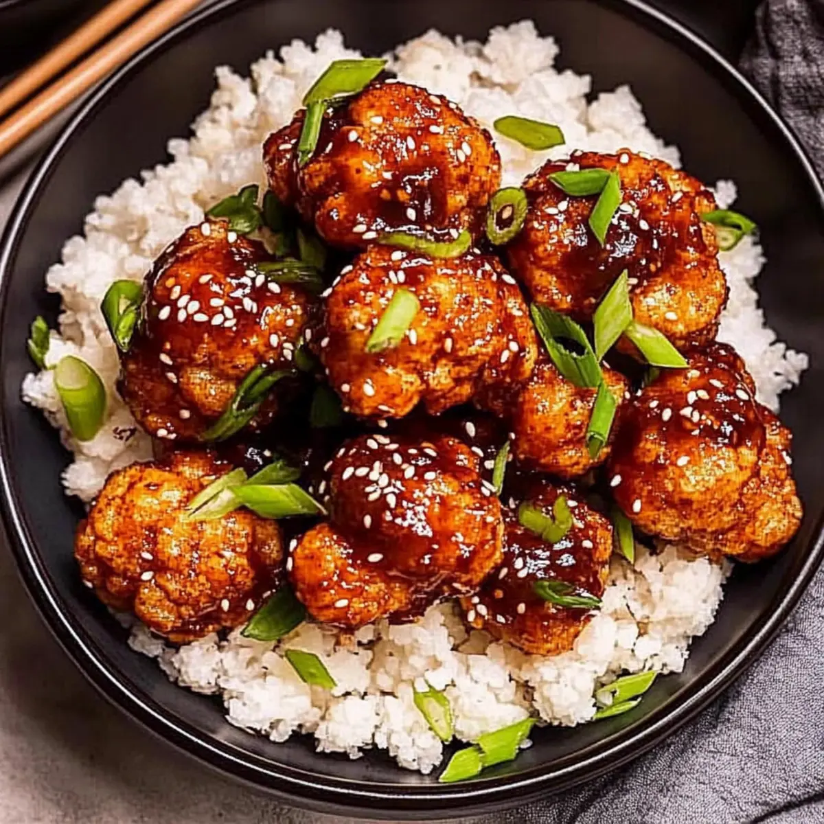 Crispy Air-Fried Korean Cauliflower with Sticky Gochujang Sauce