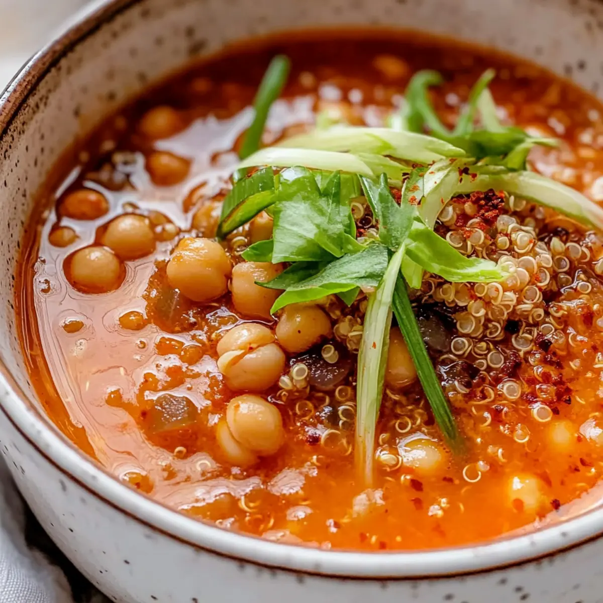Savory Gochujang Chickpea Soup – Quick Vegan Comfort Food