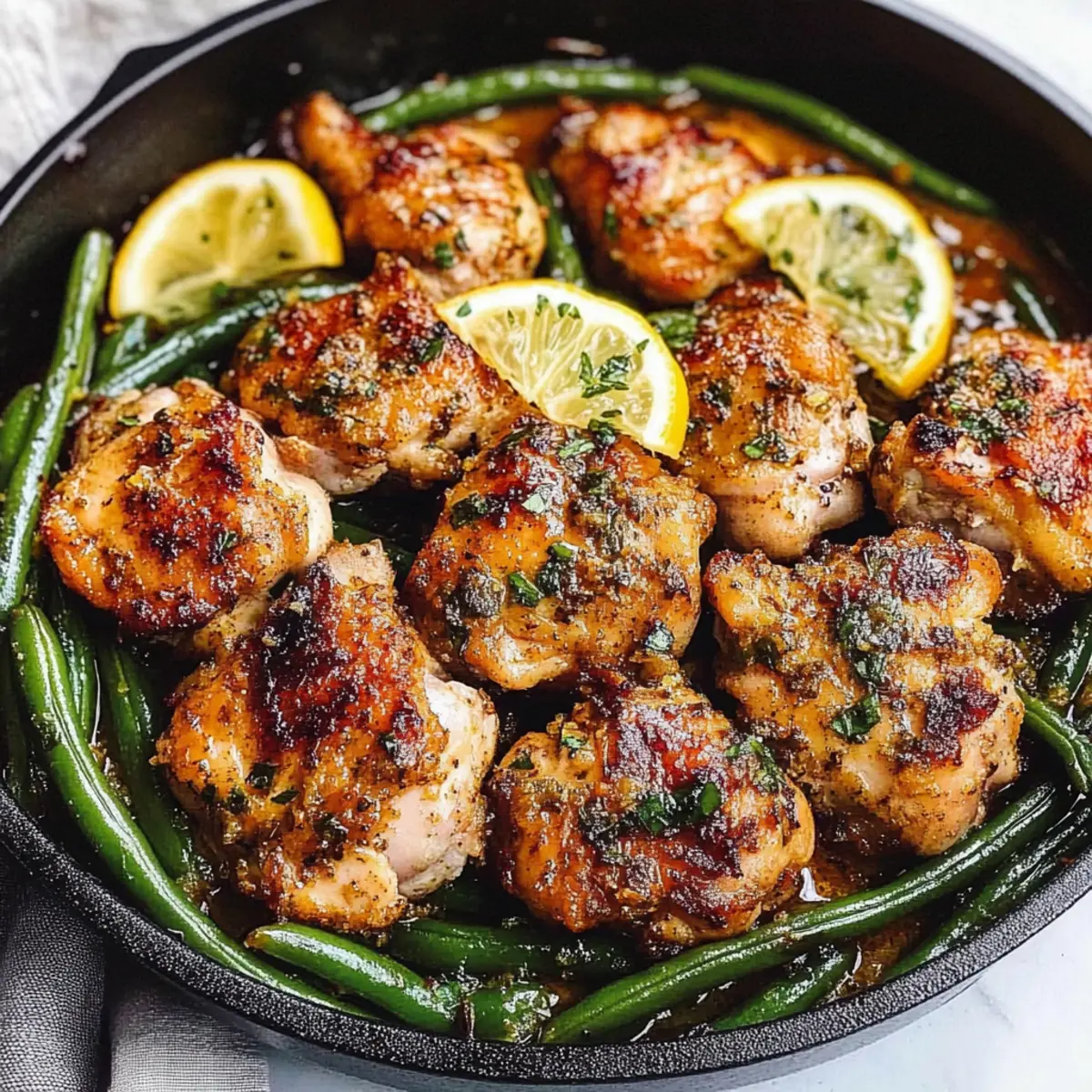 Lemon Garlic Butter Chicken and Green Beans Skillet Heaven