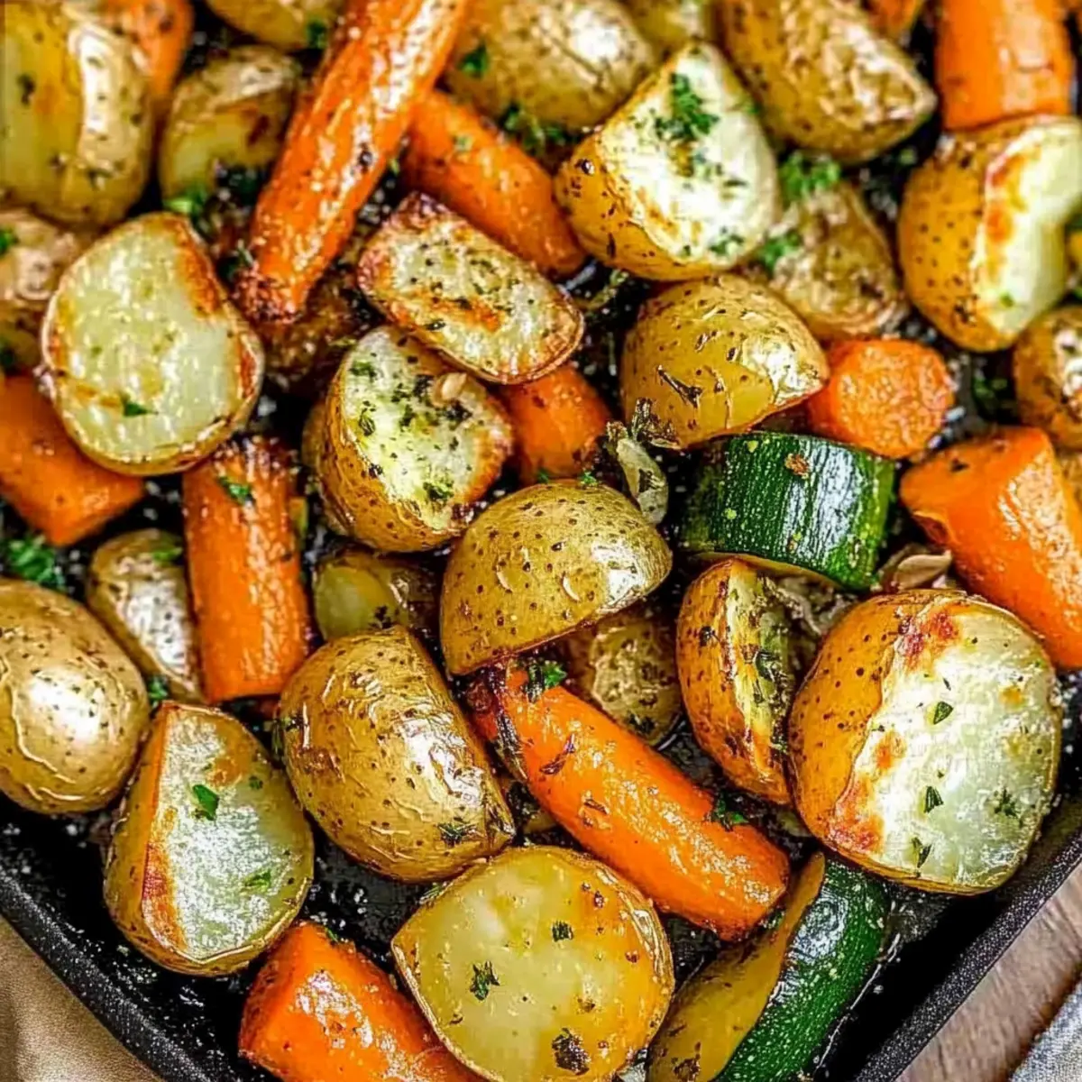 Garlic Herb Roasted Potatoes Carrots and Zucchini Bliss