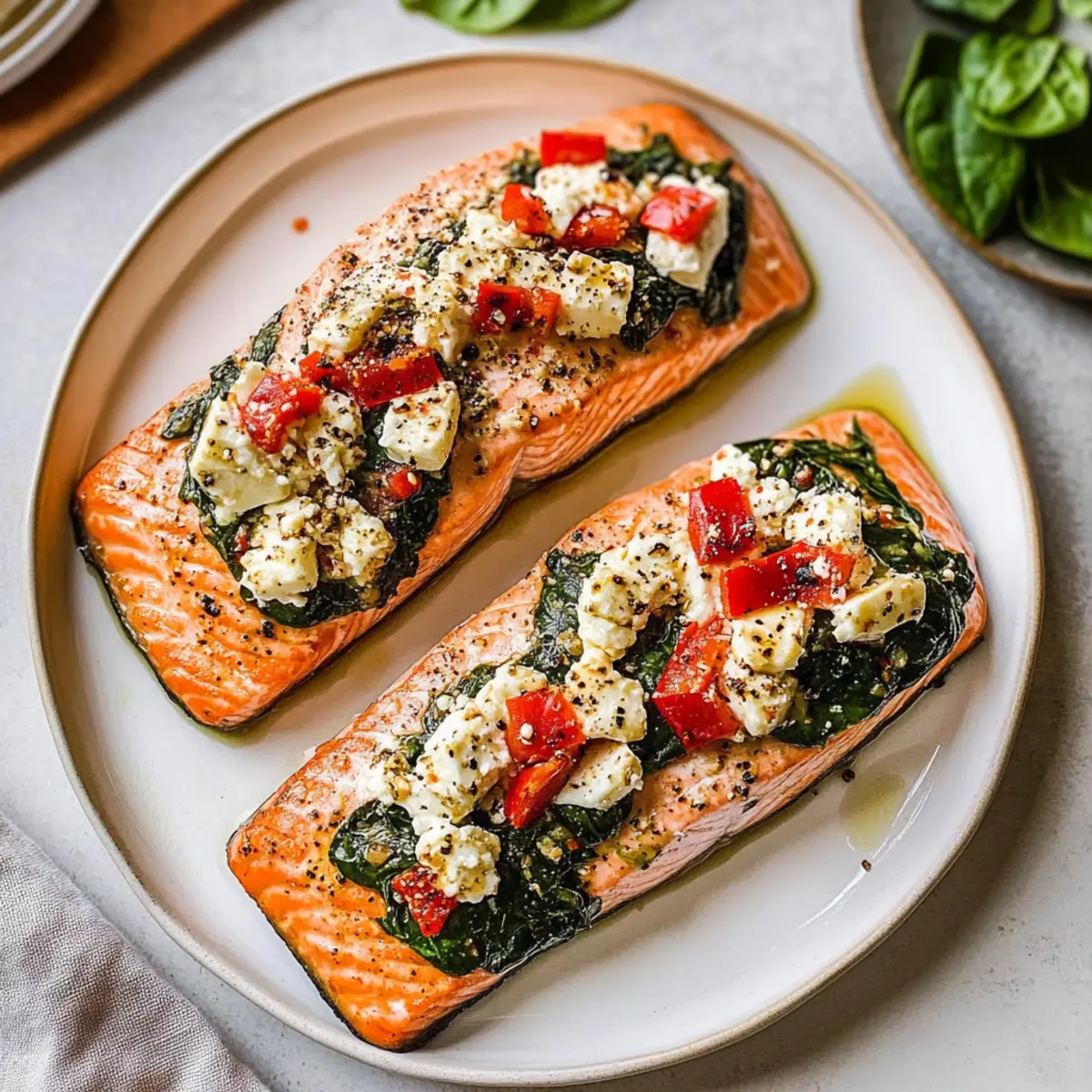 Stuffed Salmon With Spinach & Feta for a Light, Flavorful Meal