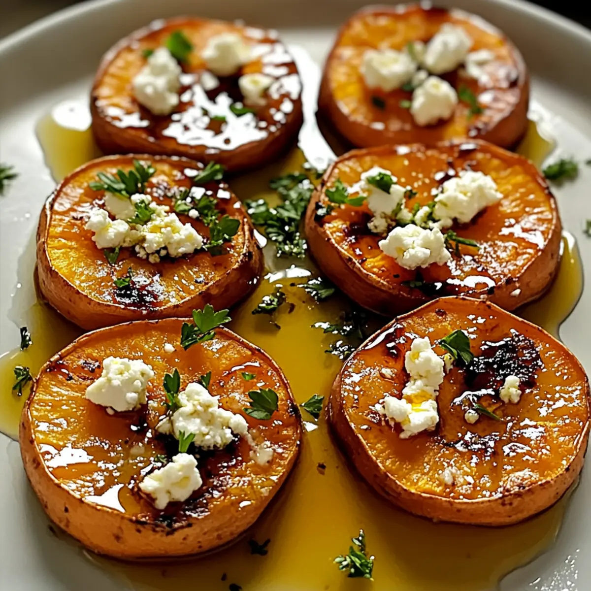 Roasted Sweet Potato Rounds with Honey & Feta Bliss