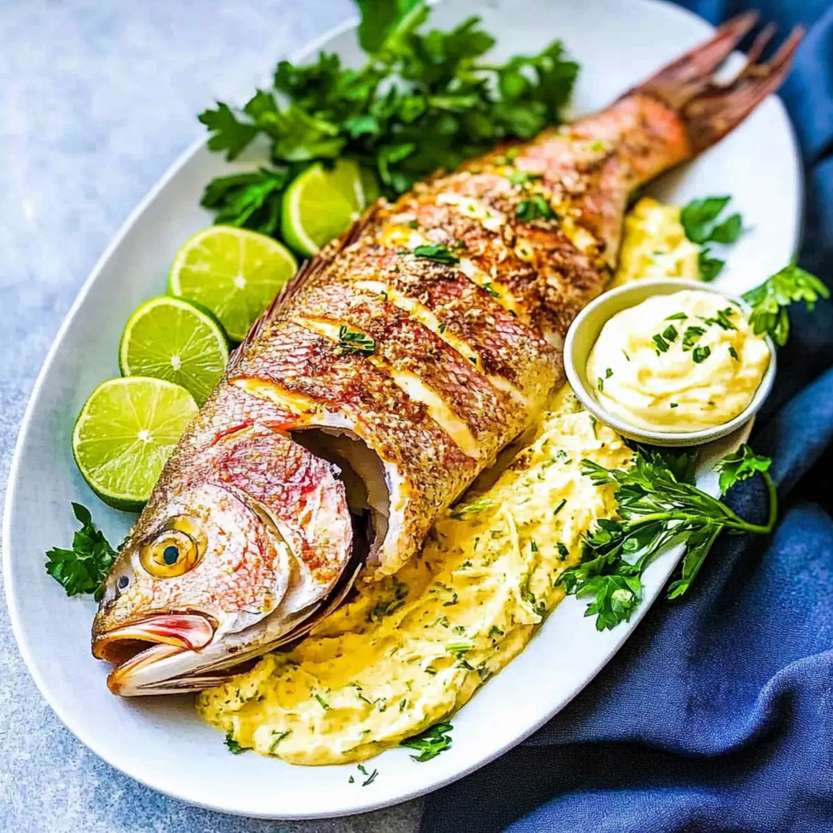 Zesty Caribbean Grilled Yellowtail Snapper with Creamy Aioli