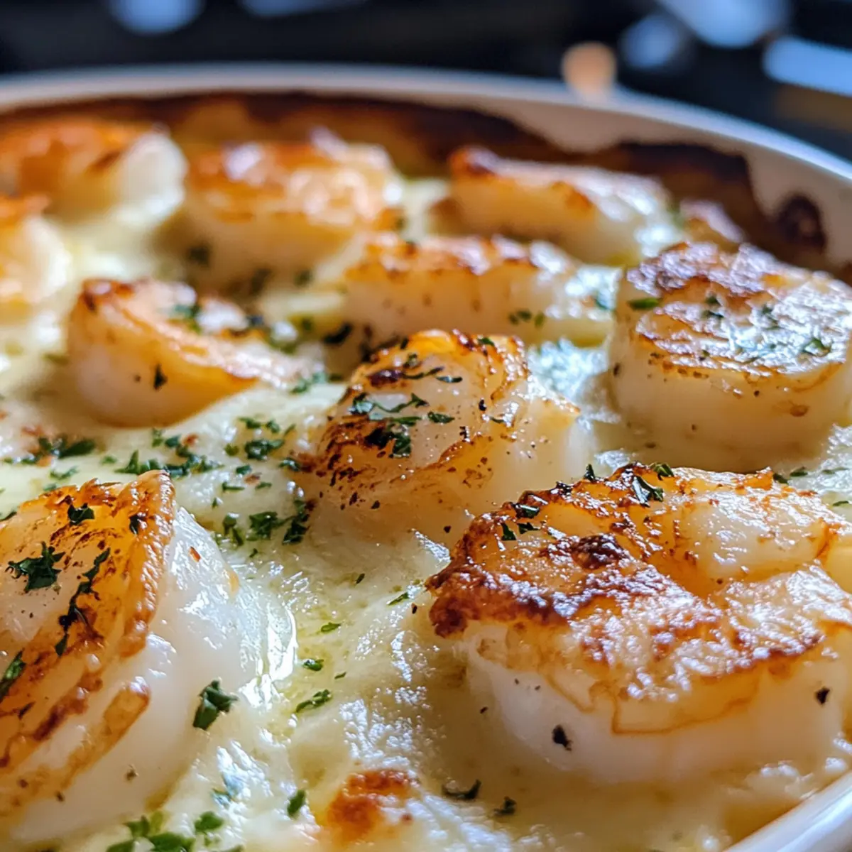 Creamy Seafood Casserole with Shrimp and Scallops Delight