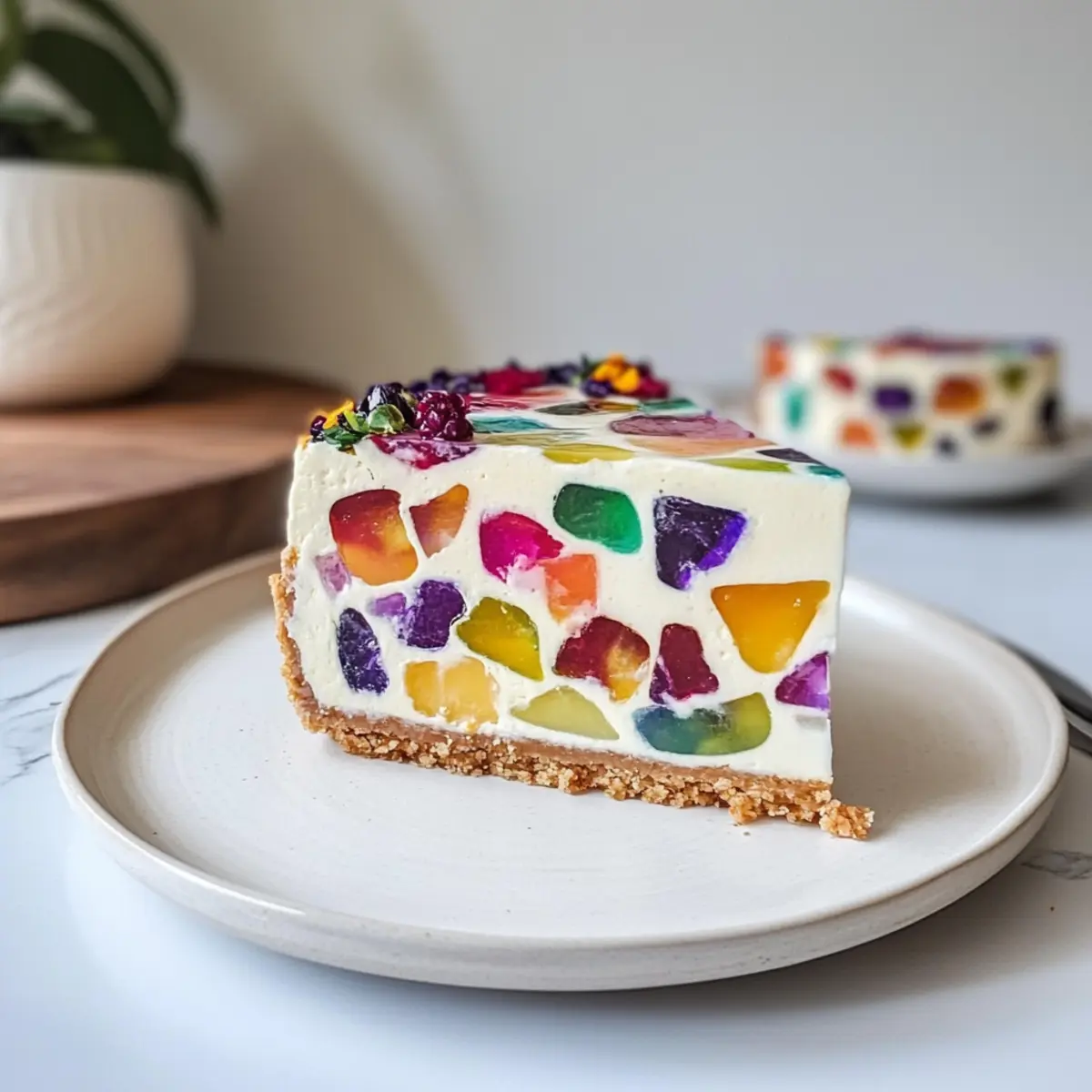 Stunning Terrazzo Cheesecake for a Colorful Dessert Delight