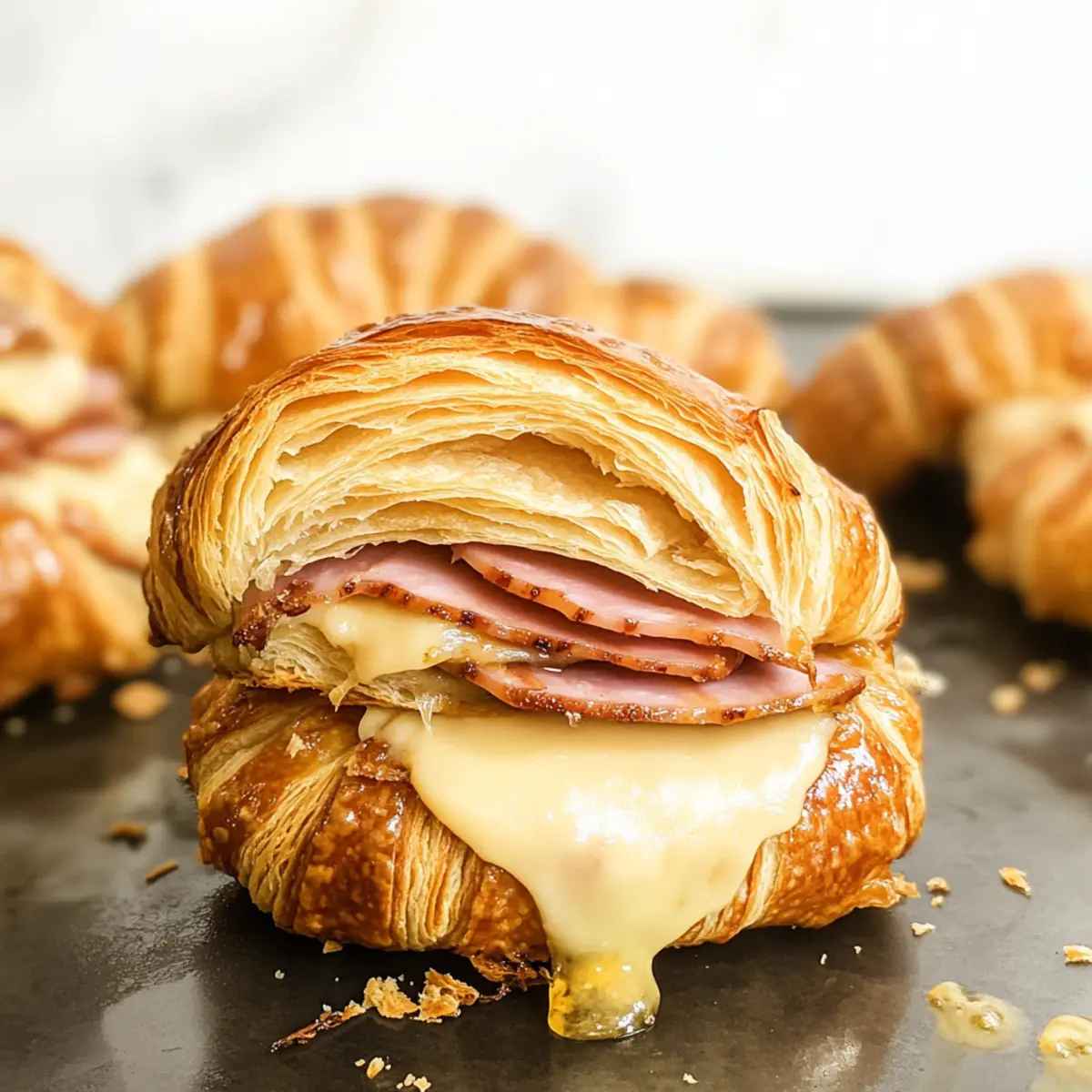 Spicy Buffalo Honey Mustard Ham and Cheese Croissant Delight