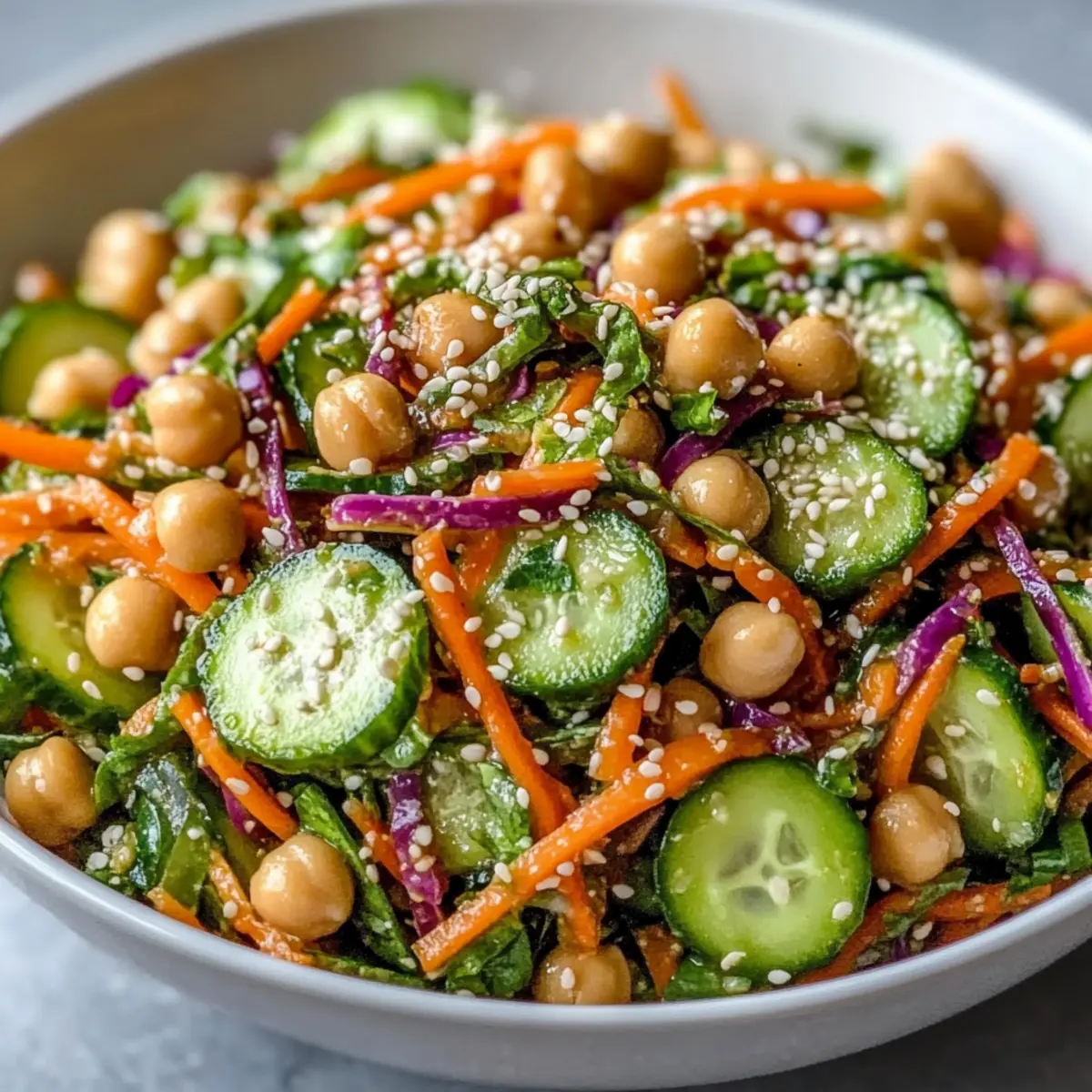 Zesty Asian Cucumber and Chickpea Slaw for Fresh Flavor