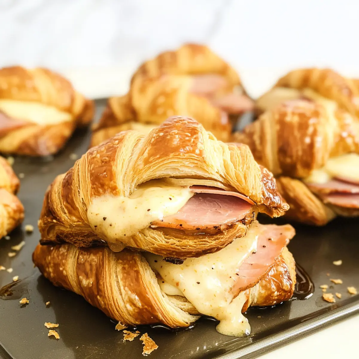 Spicy Buffalo Honey Mustard Ham and Cheese Croissant Delight