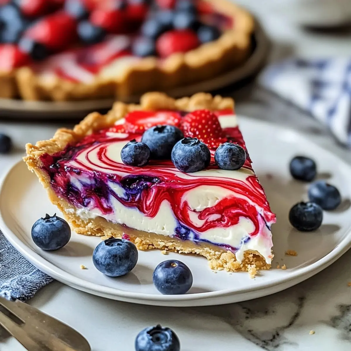 Indulge in 4th of July Swirl Pie: A Festive No-Bake Treat