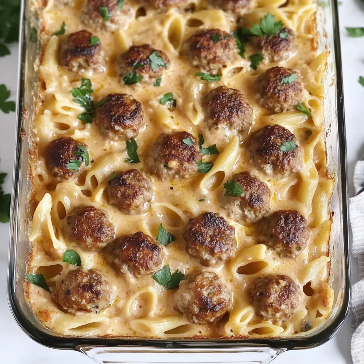 Hearty Swedish Meatball Pasta Bake for Comforting Nights