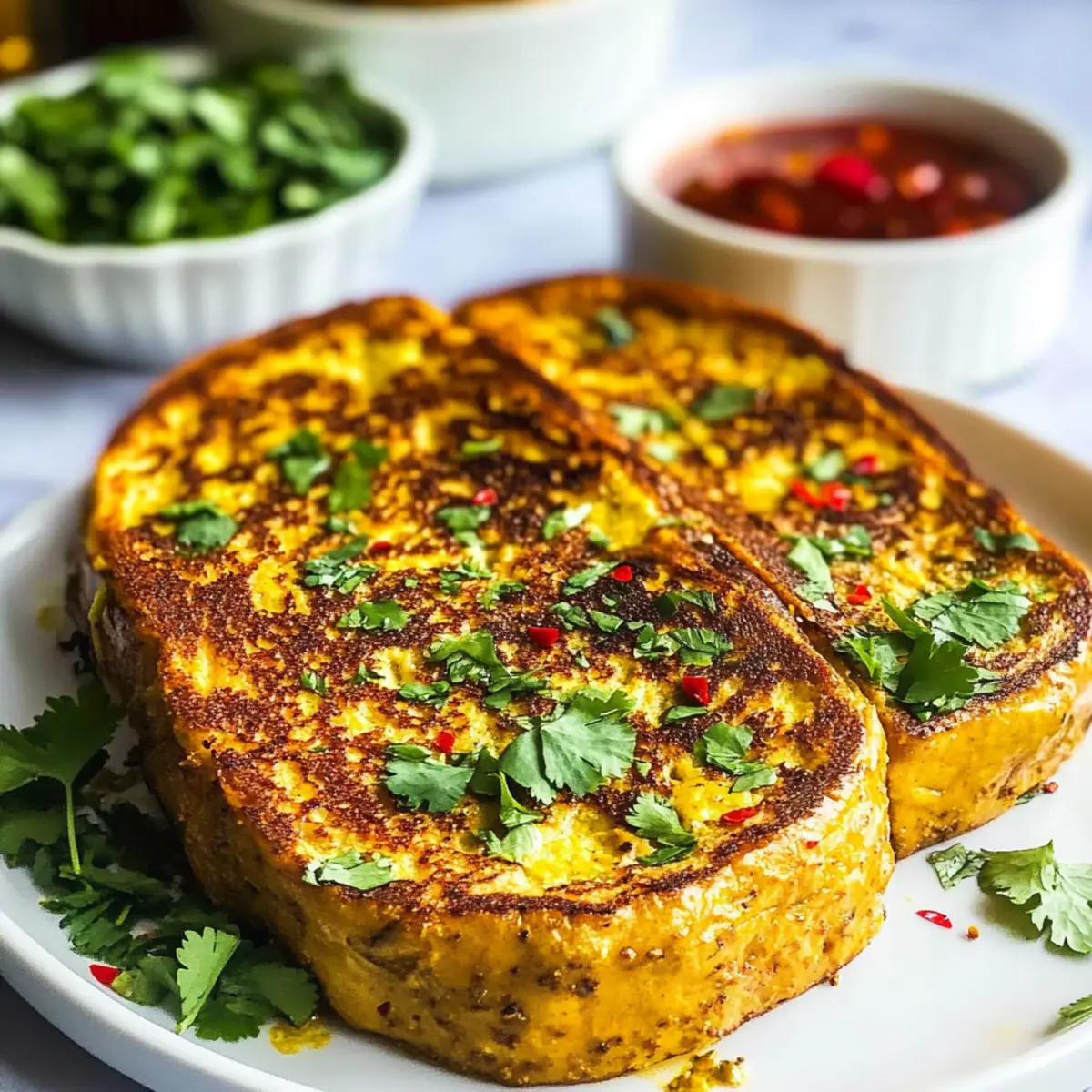 Savory Masala French Toast with Turmeric & Chili Delight