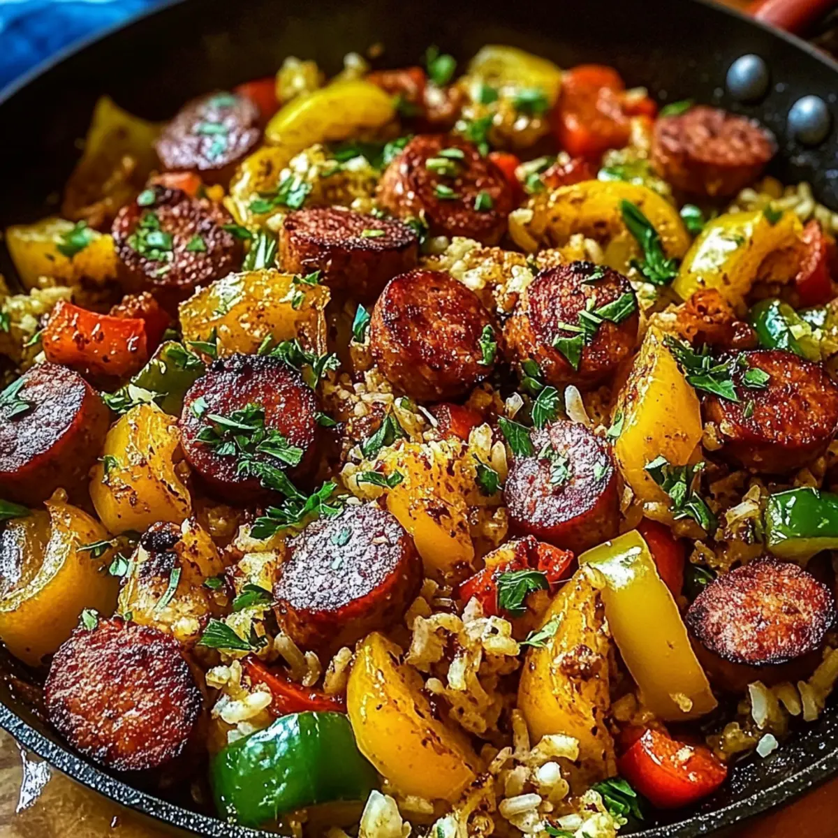 One-Pan Summer Sausage Skillet with Cajun Kick Delight