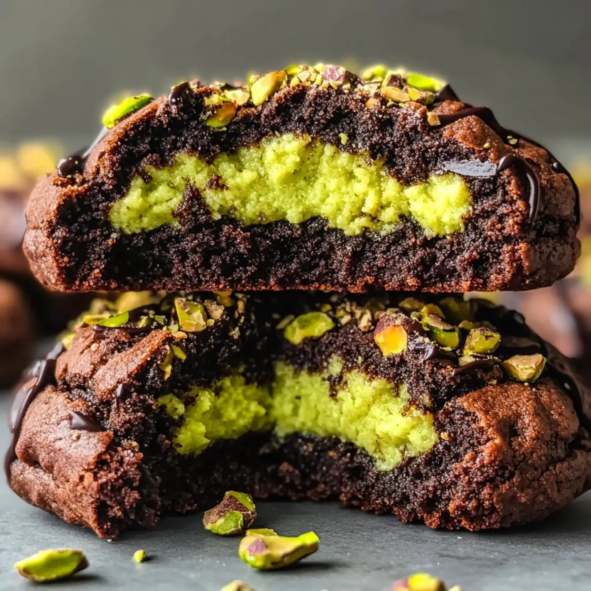 Decadent Dubai Chocolate Cookies with Pistachio Surprise