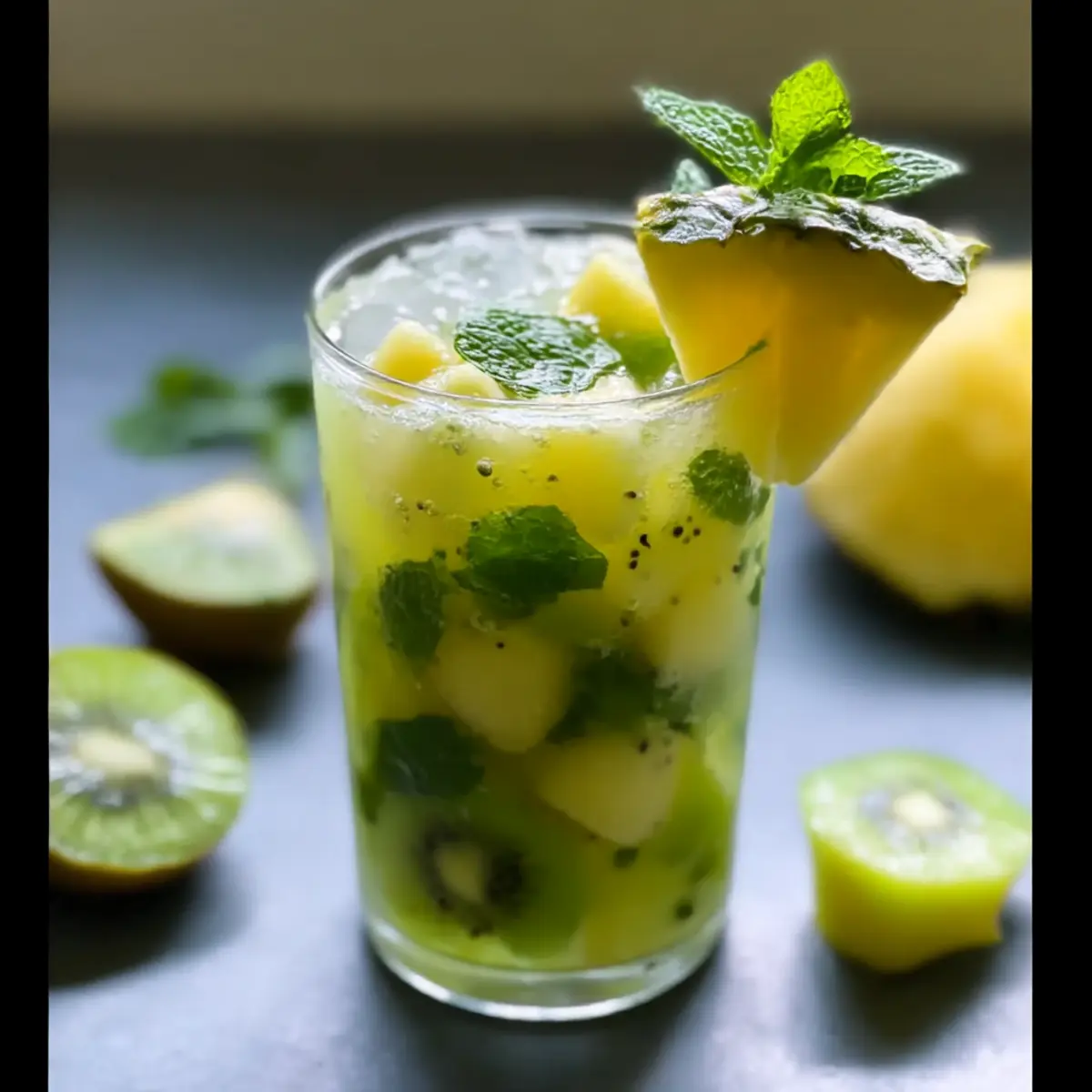 Tropical Pineapple Kiwi Mojito for Guilt-Free Sipping