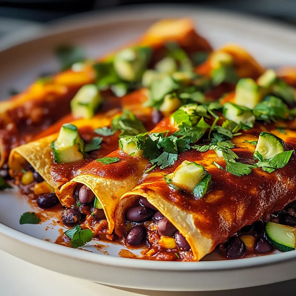 Creamy Vegan Zucchini Enchiladas for Cozy Comfort Dining