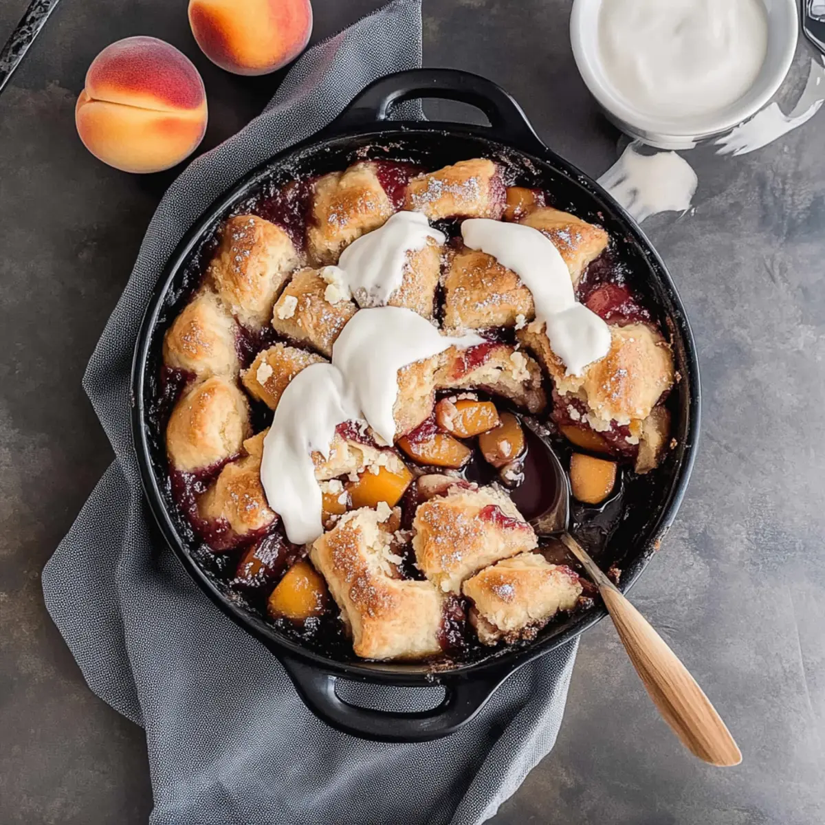Cinnamon Roll Peach Cobbler for a Sweet Summer Indulgence