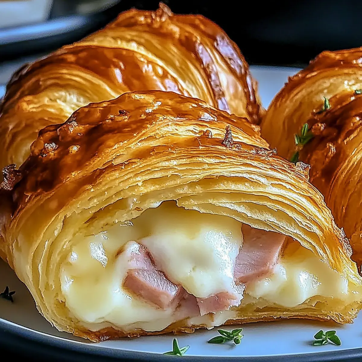 Melt-in-Your-Mouth Air Fryer Ham Cheese Croissants