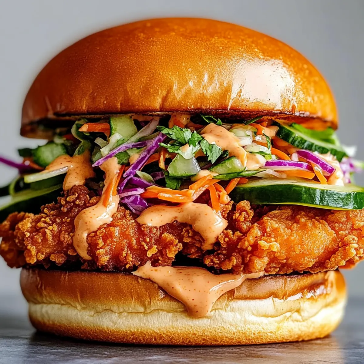 Irresistible Thai Fried Chicken Sandwich with Zesty Slaw