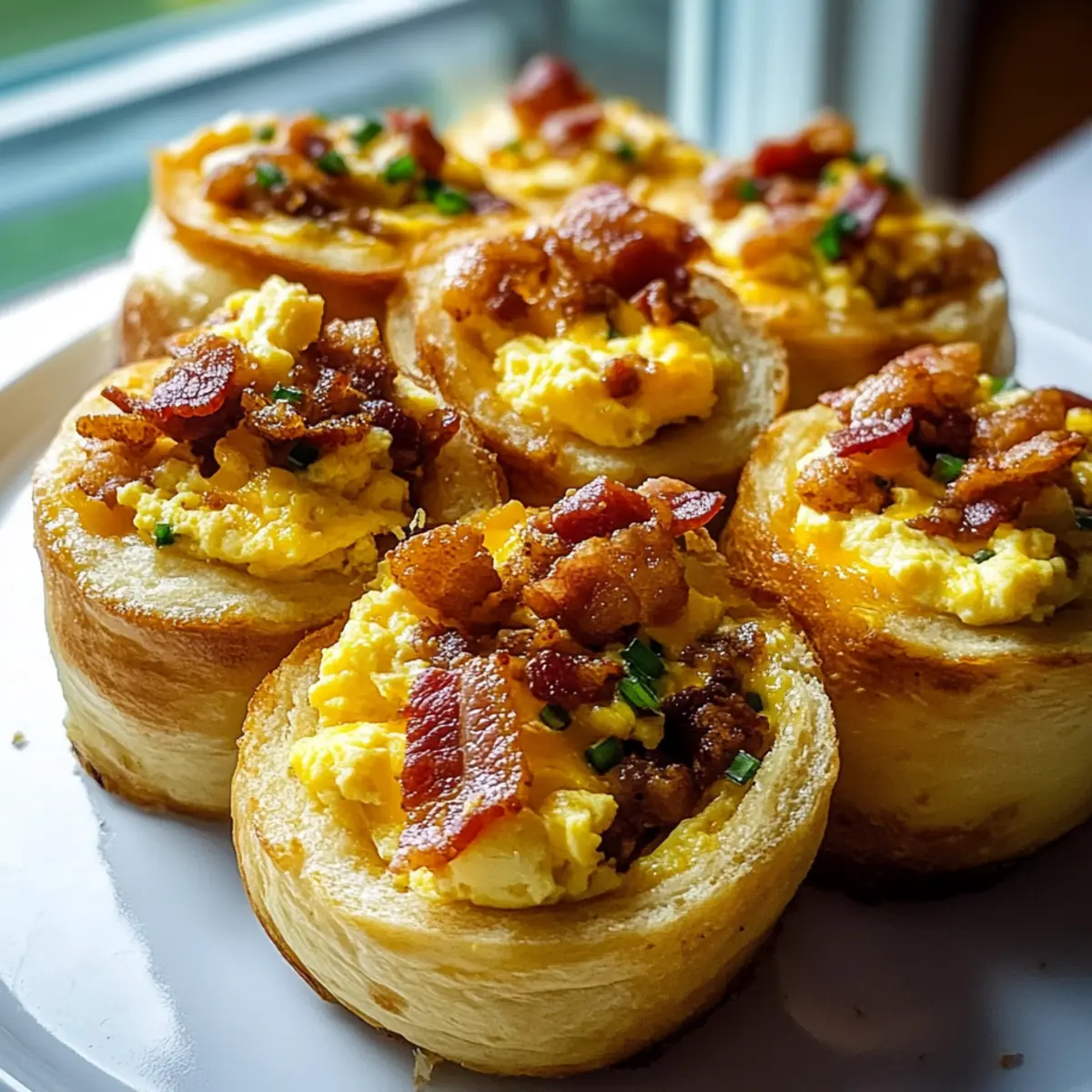 Crispy Breakfast Rolls with Scrambled Eggs and Bacon Delight